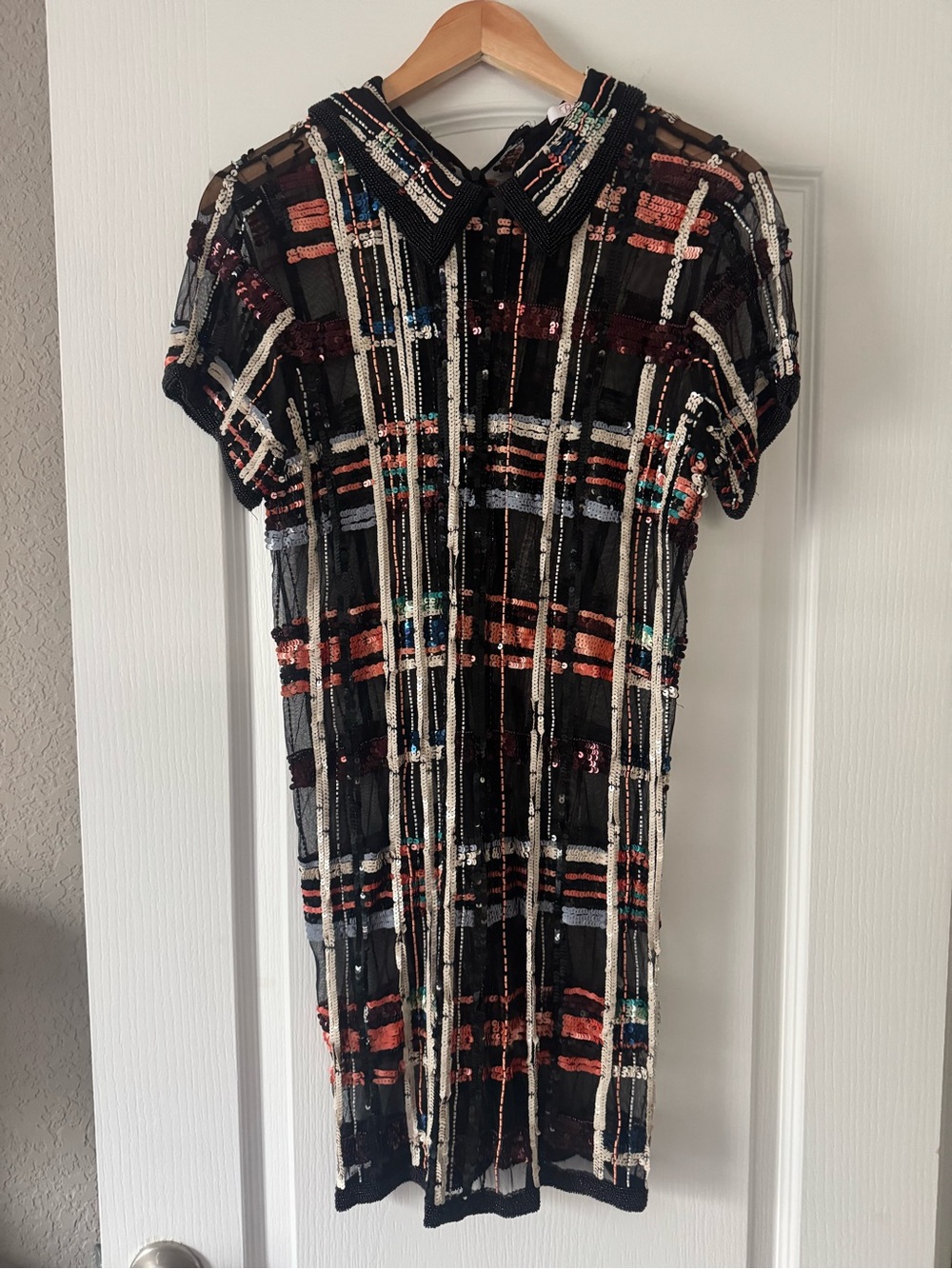 Parker Plaid Sequin Dress- Size 4